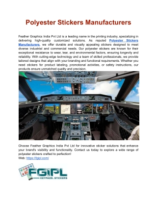 Polyester Stickers Manufacturers