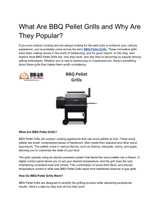 What Are BBQ Pellet Grills and Why Are They Popular_