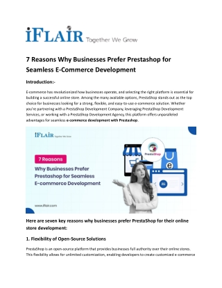 7 reasons why businesses prefer prestashop
