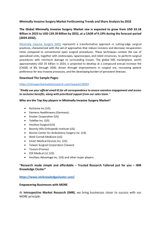 minimally invasive surgery market forthcoming