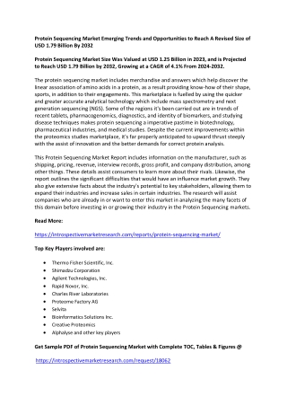 protein sequencing market emerging trends