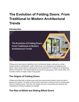 The Evolution of Folding Doors_ From Traditional to Modern Architectural Trends