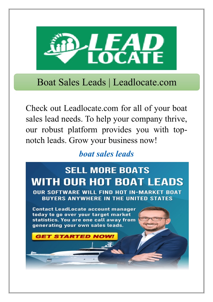 boat sales leads leadlocate com