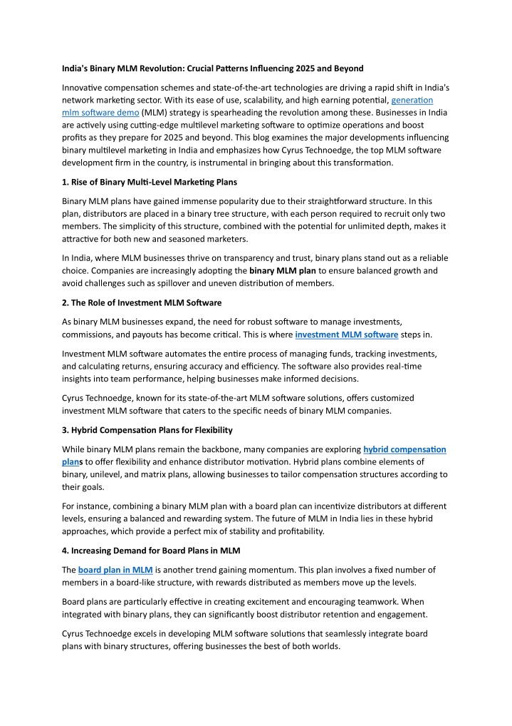 india s binary mlm revolution crucial patterns