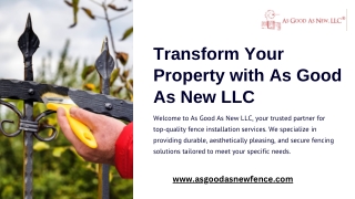 Transform Your Property with As Good As New LLC