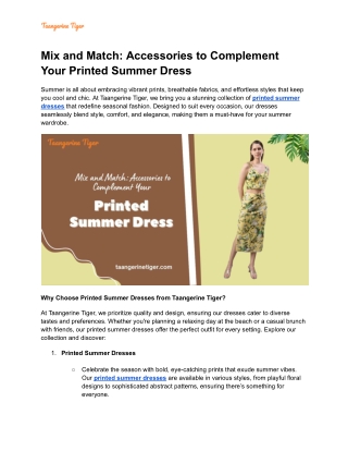 Mix and Match_ Accessories to Complement Your Printed Summer Dress