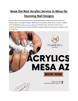 Book the Best Acrylics Service in Mesa for Stunning Nail Designs