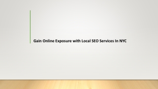 Gain Online Exposure with Local SEO Services In NYC