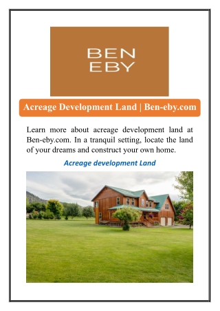 acreage development land ben eby com