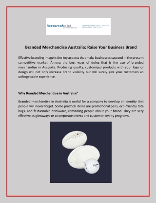 Branded Merchandise Australia: Raise Your Business Brand