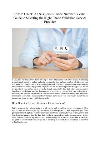 how to check if a suspicious phone number