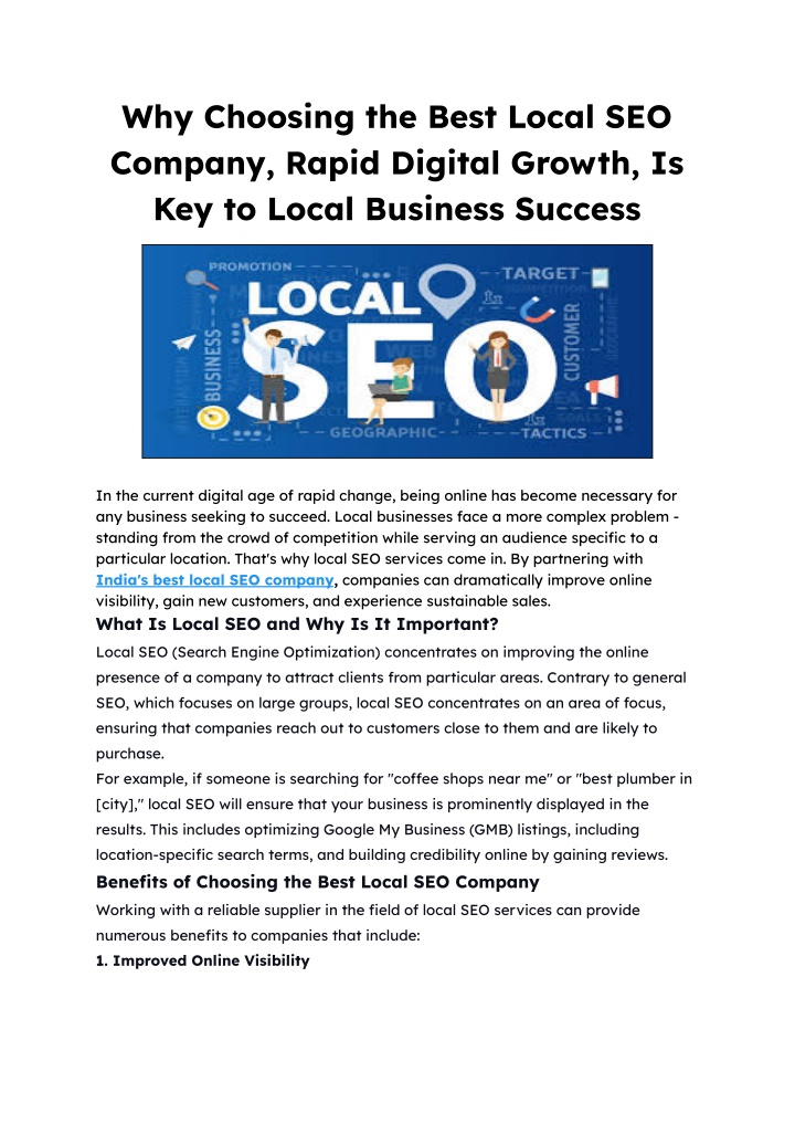 why choosing the best local seo company rapid