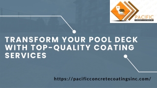 Transform Your Pool Deck with Top-Quality Coating Services