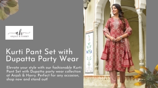 kurti pant set with dupatta party wear
