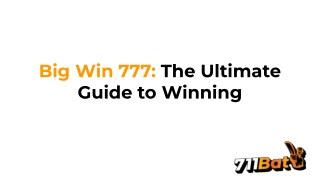 big win 777 the ultimate guide to winning