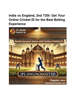India vs England, 2nd T20I_ Get Your Online Cricket ID for the Best Betting Experience