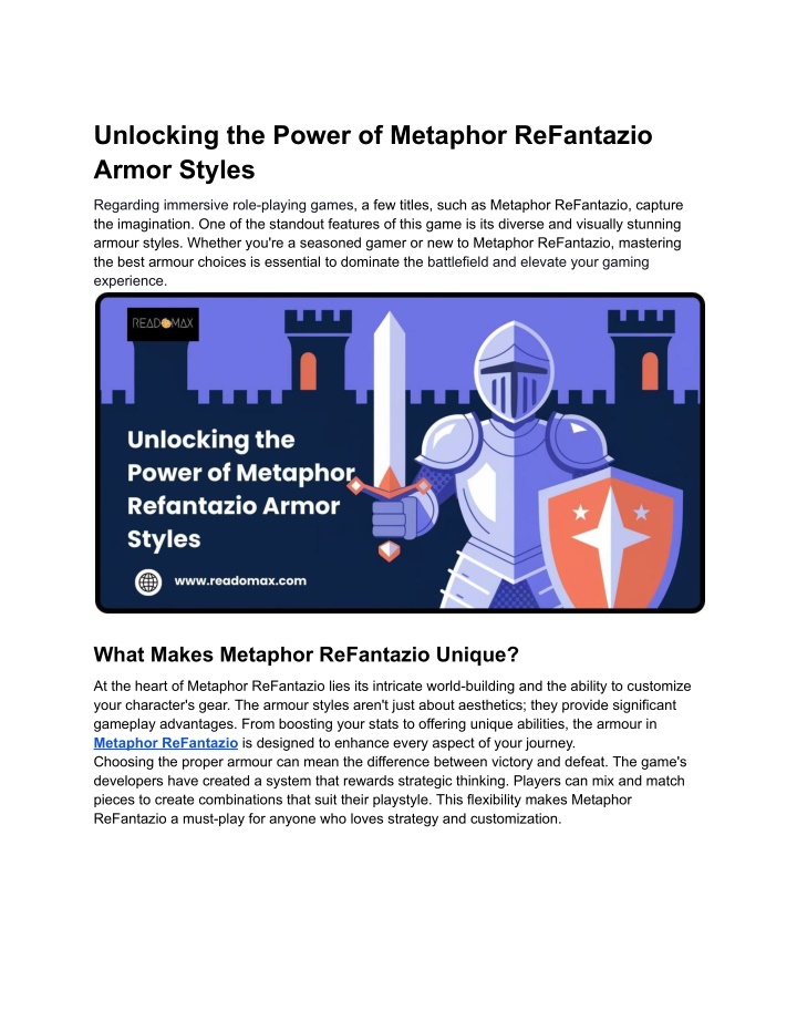 unlocking the power of metaphor refantazio armor