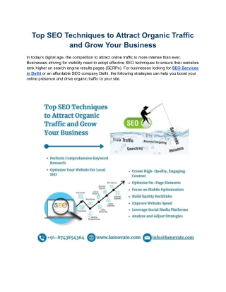 Top SEO Techniques to Attract Organic Traffic and Grow Your Business