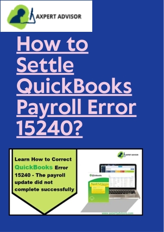 How to Settle QuickBooks Payroll Error 15240