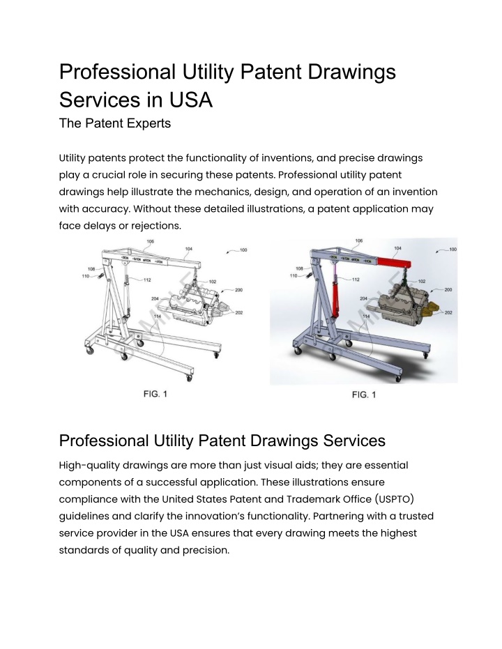 professional utility patent drawings services