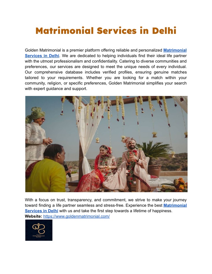 matrimonial services in delhi