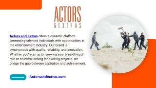 Talent Agency  Actorandextras PPT