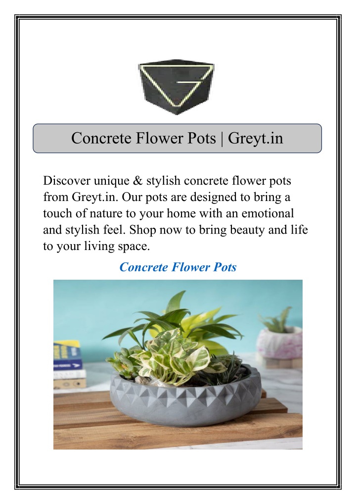 concrete flower pots greyt in