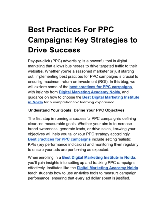 best practices for ppc campaigns key strategies