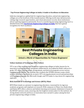 top private engineering colleges in india a guide