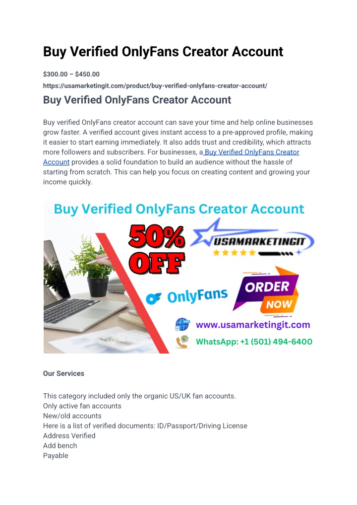 buy verified onlyfans creator account