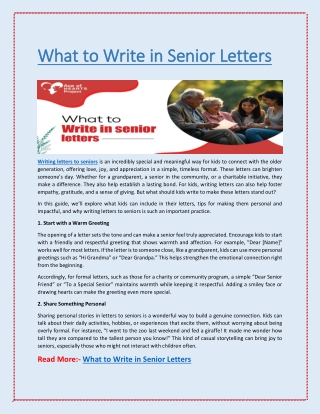what to write in senior letters what to write