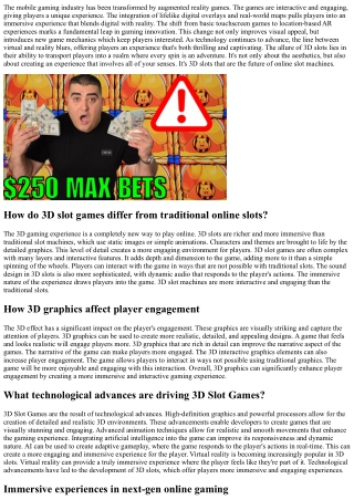 3D Slots Revolution - Virtual meets Reality