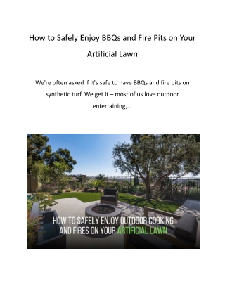 How to Safely Enjoy BBQs and Fire Pits on Your Artificial Lawn