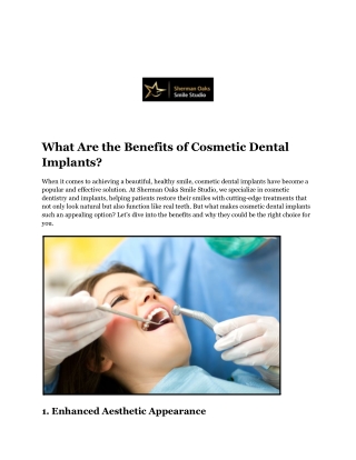 What Are the Benefits of Cosmetic Dental Implants