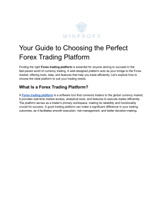 Your Guide to Choosing the Perfect Forex Trading Platform