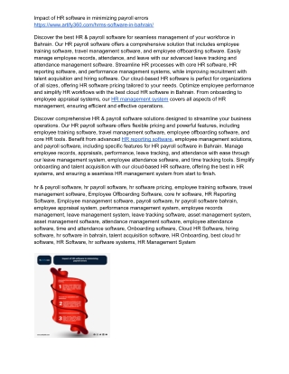 impact of hr software in minimizing payroll