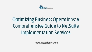 Optimizing Business Operations A Comprehensive Guide to NetSuite Implementation Services