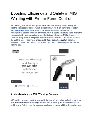 boosting efficiency and safety in mig welding