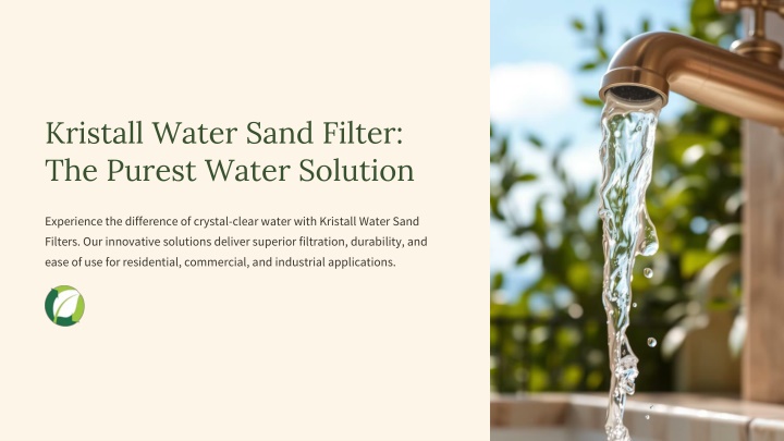 kristall water sand filter the purest water