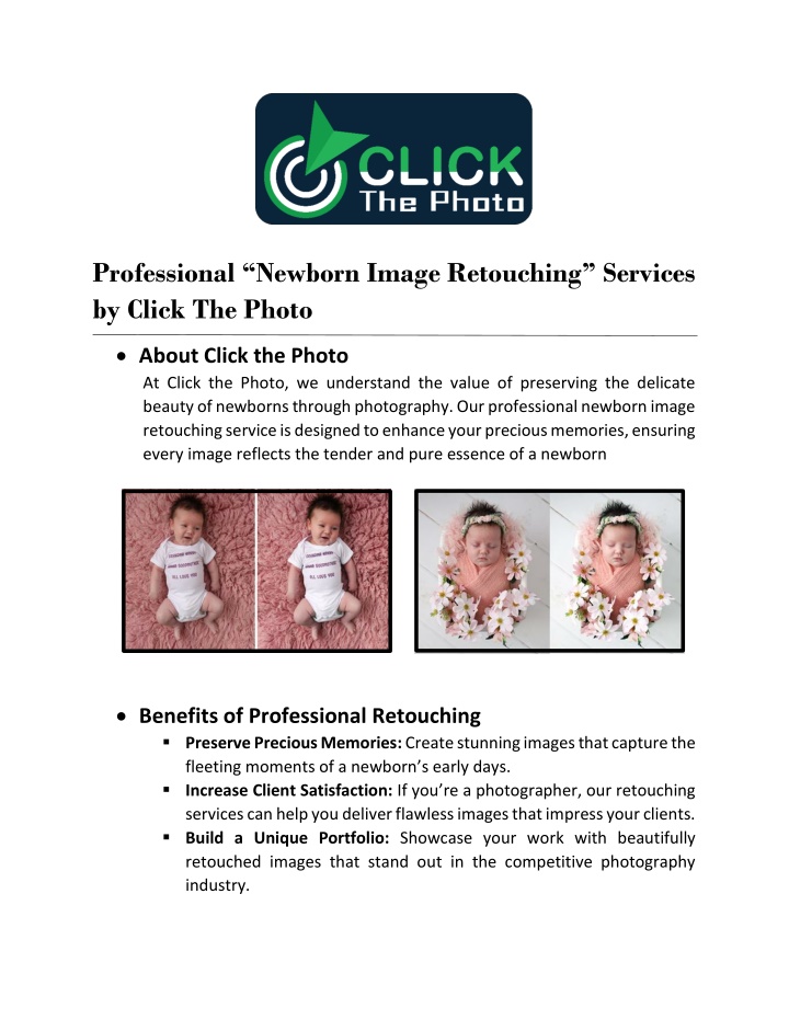 professional newborn image retouching services