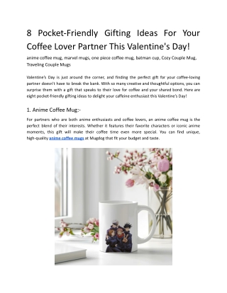 8 Pocket-Friendly Gifting Ideas For Your Coffee Lover Partner This Valentine's D