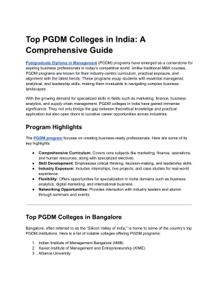 Top PGDM Colleges in India_ A Comprehensive Guide