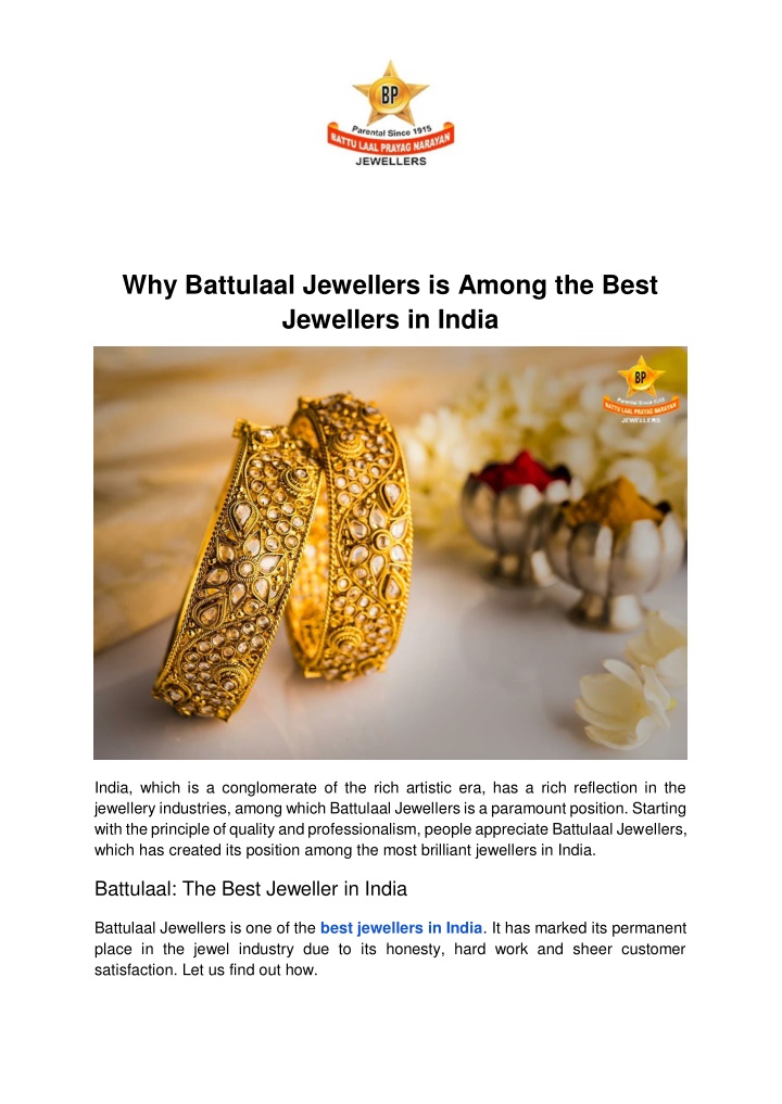 why battulaal jewellers is among the best