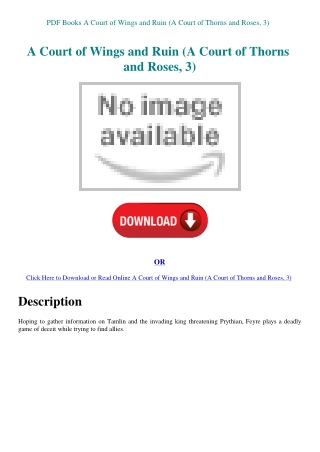 PDF Books A Court of Wings and Ruin (A Court of Thorns and Roses  3)