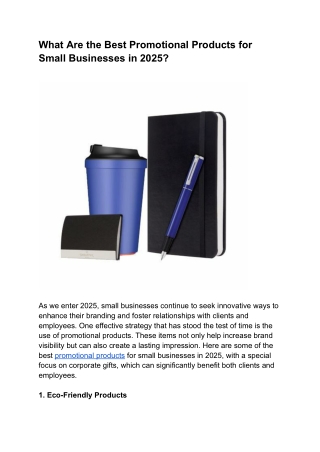 What Are the Best Promotional Products for Small Businesses in 2025