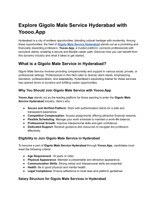 Gigolo Male Service