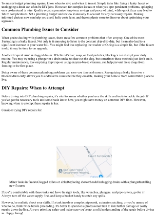 to master budget plumbing repairs know when