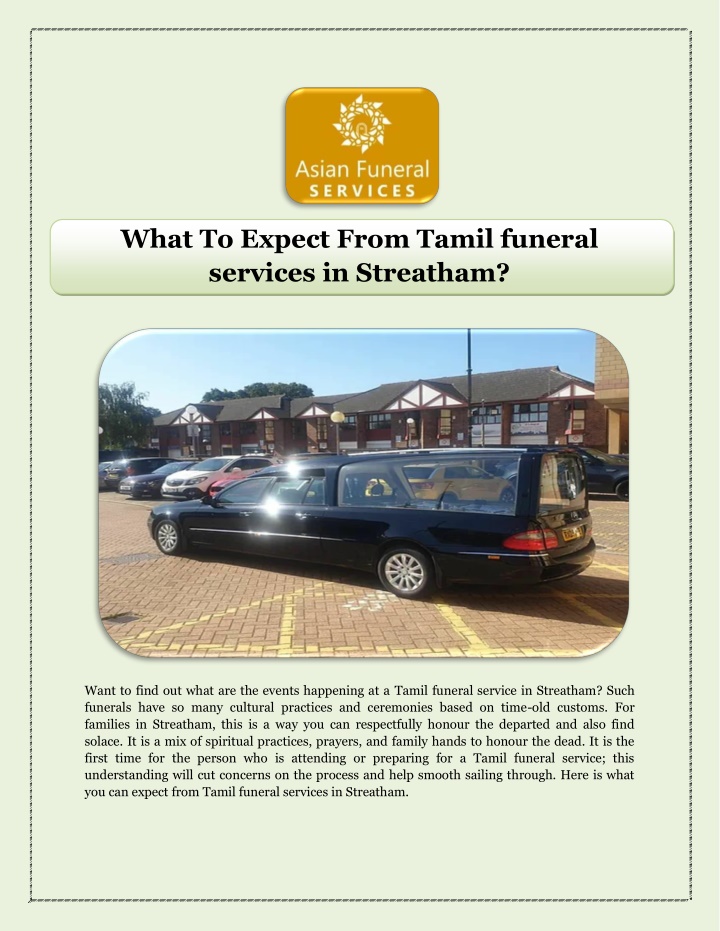 what to expect from tamil funeral services