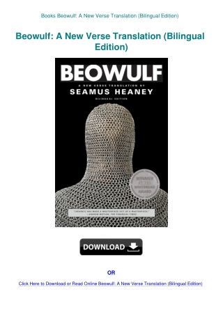 Books  Beowulf A New Verse Translation (Bilingual Edition)