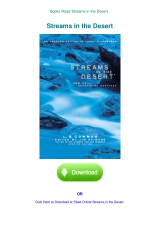 Books Read Streams in the Desert